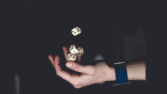 hand holding dice