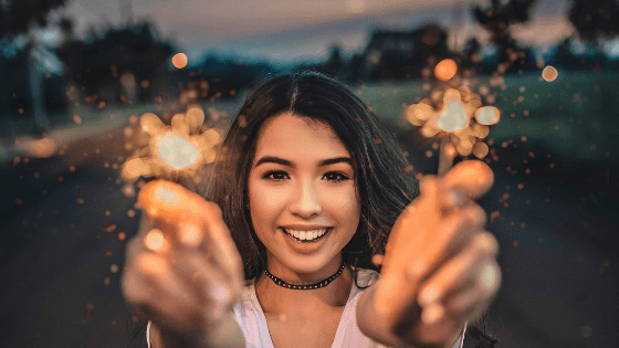 Type Twp - Helper, girl holding sparklers