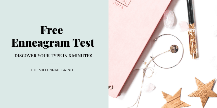 Free Enneagram Test; pink notebook pens and stars