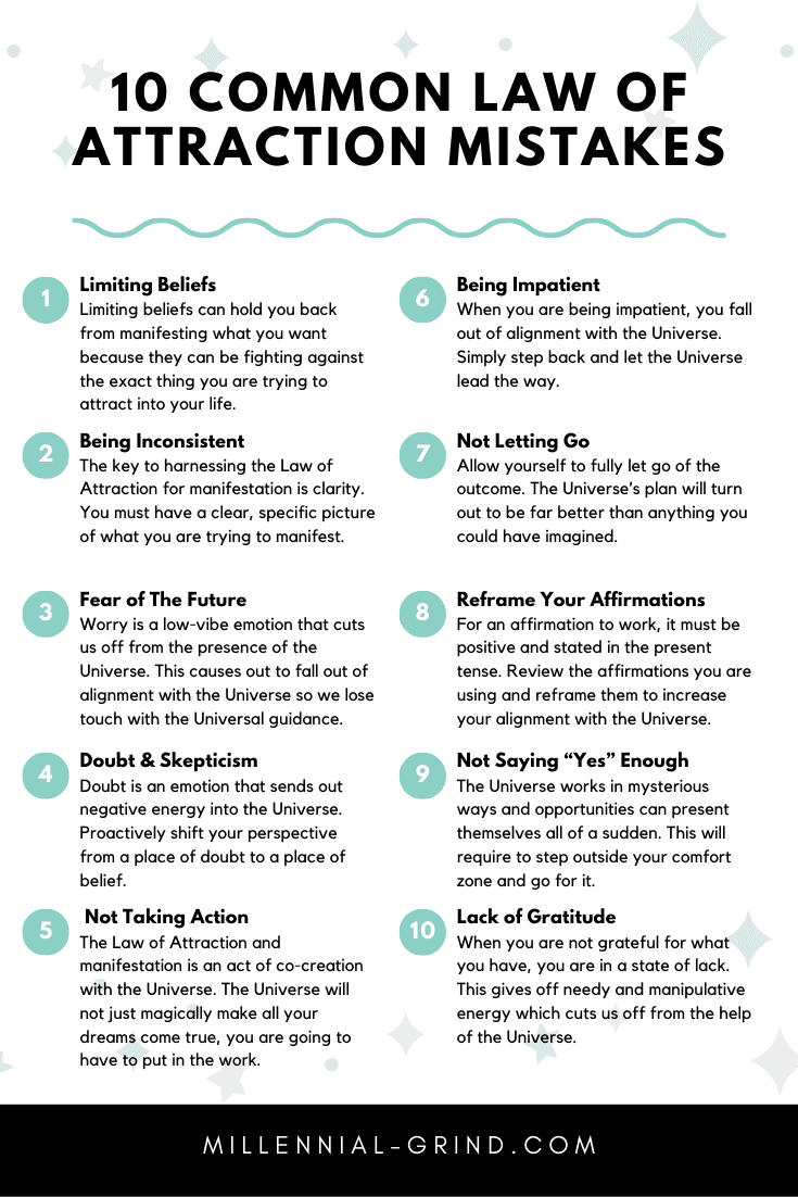 10 Reasons Why The Law of Attraction Isn't Working For You Infographic by The Millennial Grind