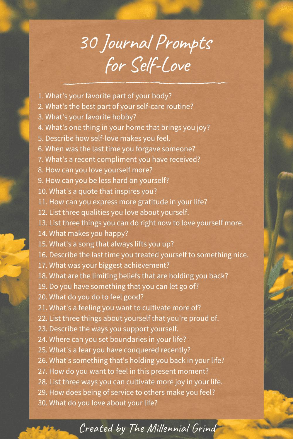 30 Easy Journal Prompts for Self-Love
