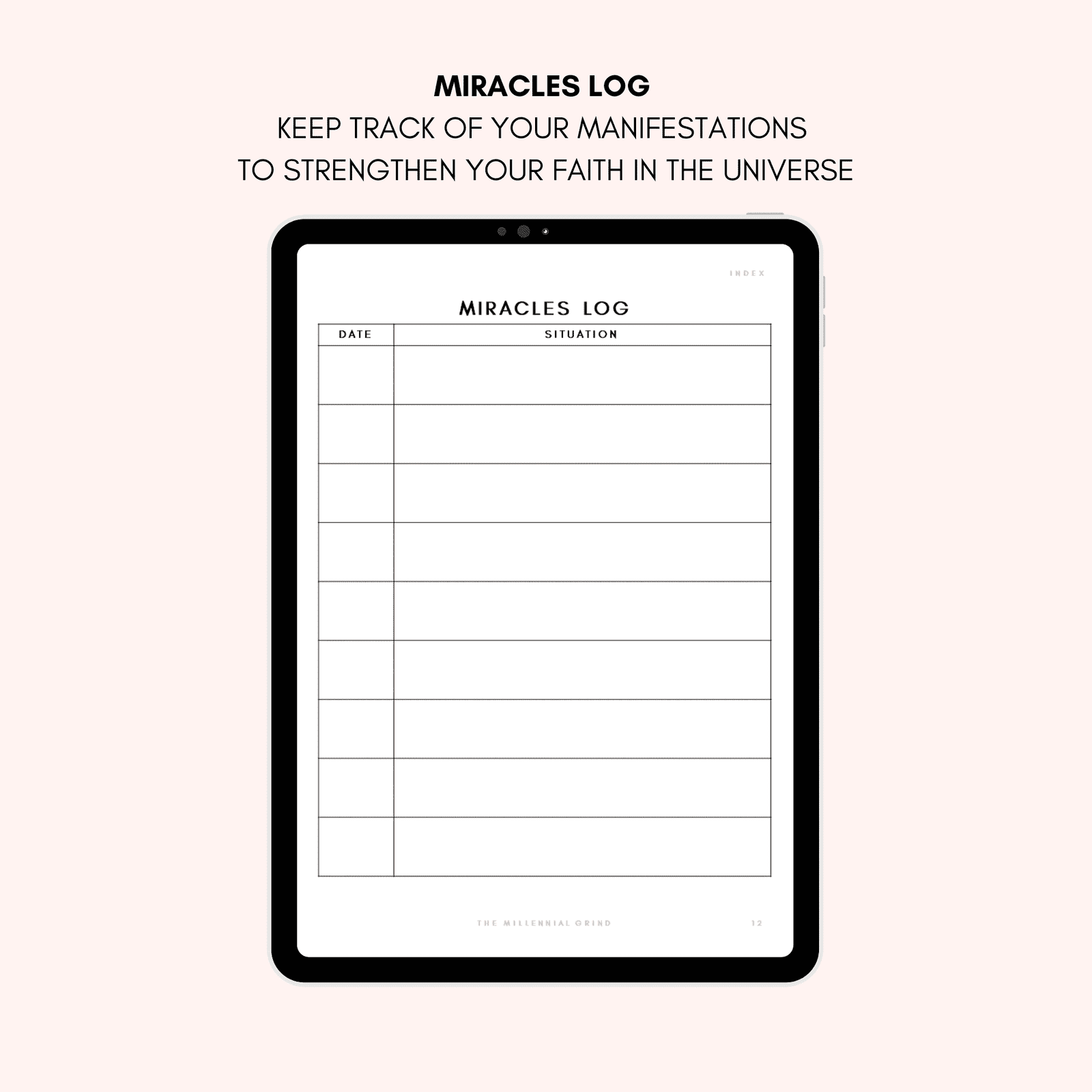 Law of Attraction Planner - Miracles Log