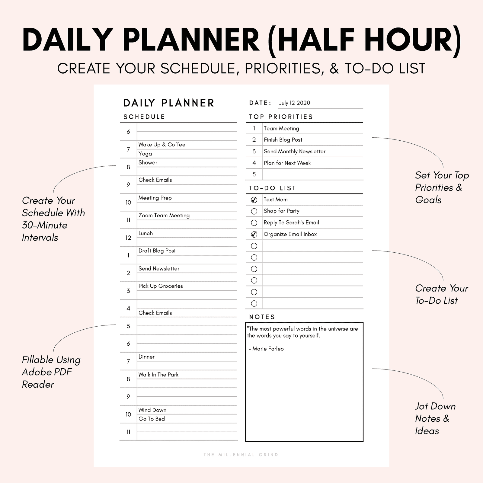 Daily Printable Planners