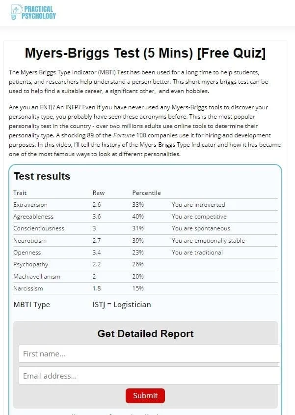 Myers-Briggs Tests - Practical Psychology