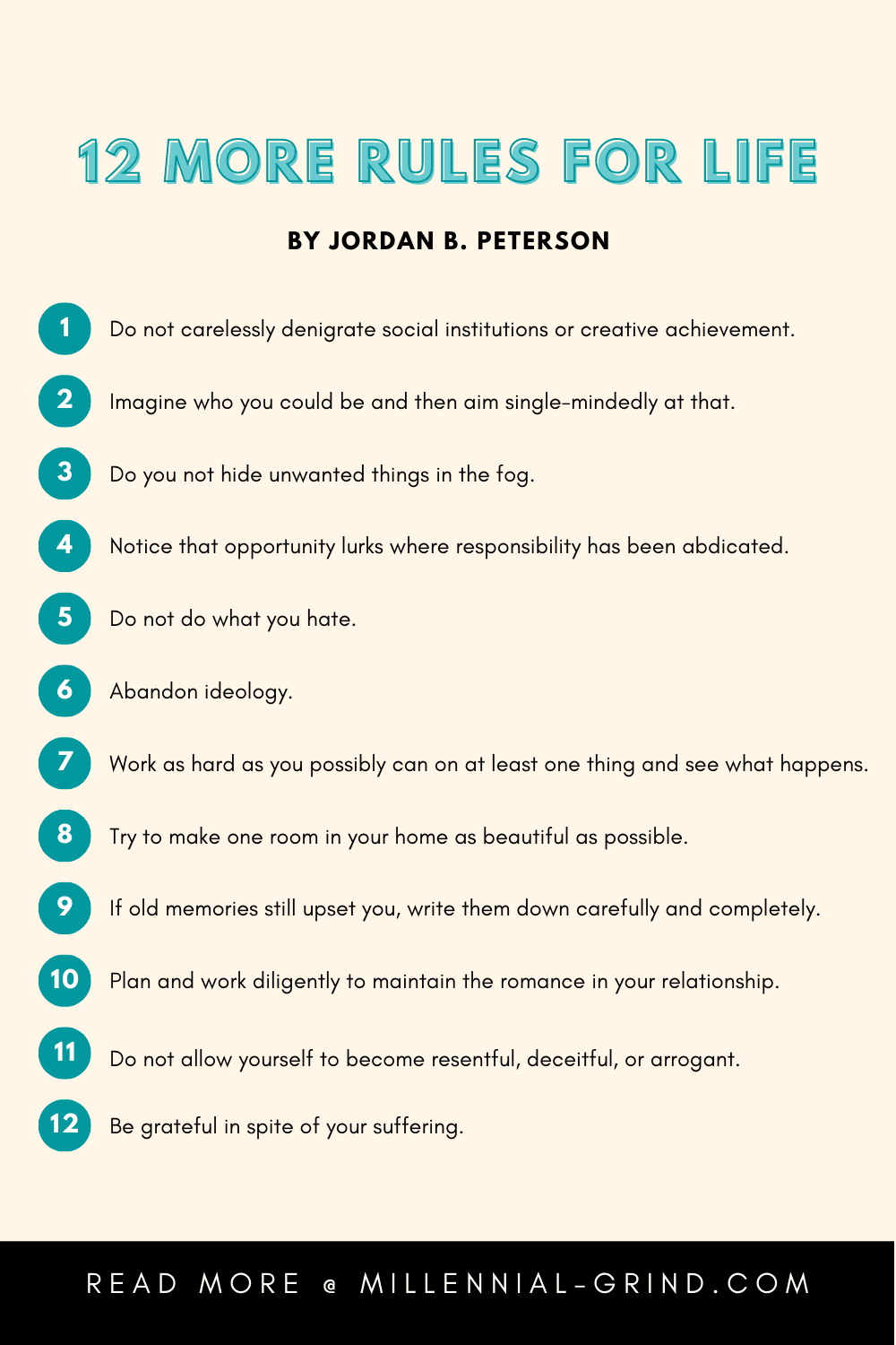 Stort univers flygtninge forlænge 12 More Rules For Life List From Beyond Order by Jordan Peterson | THE  MILLENNIAL GRIND